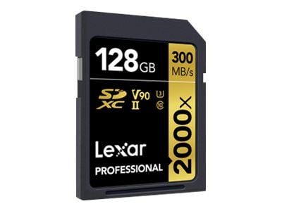 Lexar Professional - Flash-minneskort - 128 GB - Video Class V90 / UHS-II U3 / Class10 - 2000x - SDXC UHS-II