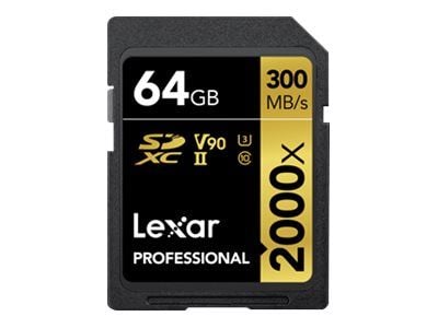 Lexar SDXC 64GB Professional 2000x UHS-II U3 (260/300 MB/s)