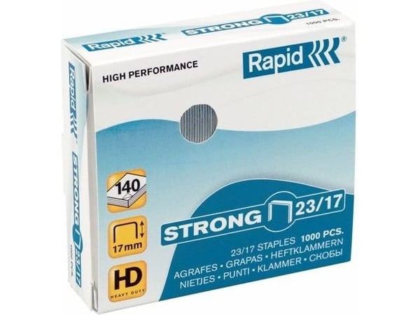 Rapid - Stifter - 23/10 - 17 mm - galvanisert stål - pakke av 1000 - for Fashion HD210