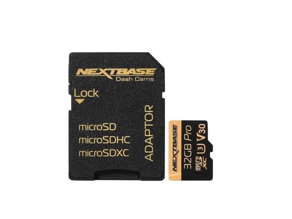Nextbase GoPack - Flashminnekort (microSDHC til SD-adapter inkludert) - 32 GB - UHS Class 3 - microSDHC - svart - for Nextbase 322GW, 522GW