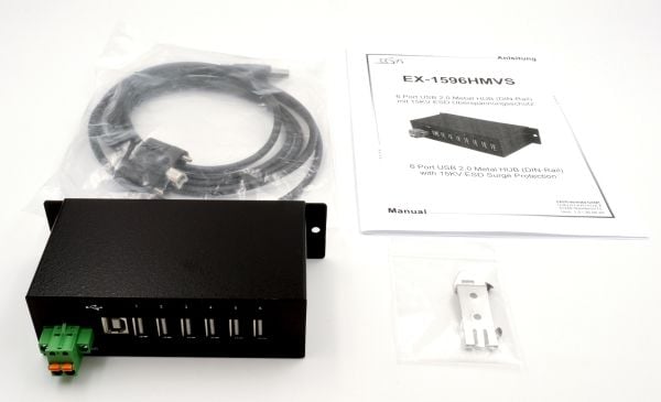 EXSYS EX-1596HMVS, USB 2.0 Typ-B, USB 2.0, 480 Mbit/s, Sort, Metall, 1,8 m