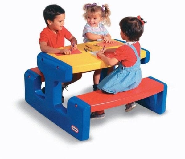 Little Tikes Large Picnic Table, Inne & Ute, Blå, Rød, Gult, 6 person(er), Plast, 3 år, 23 kg