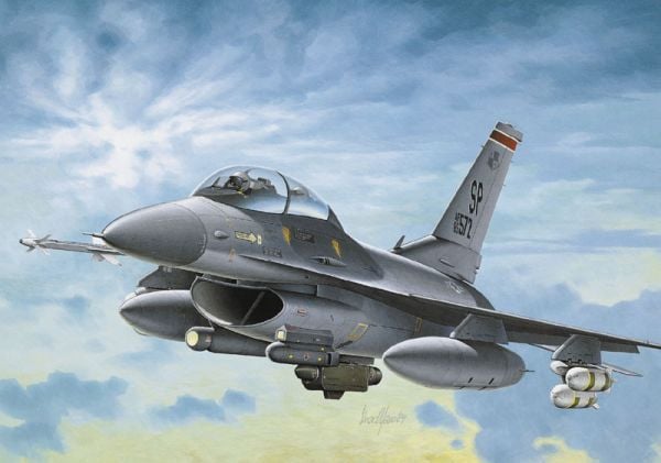 Italeri F-16 C/D Night Falcon, Flymodell med fastvinge, Monteringssett, 1:72, F-16 C/D, Alle kjønn, Plast