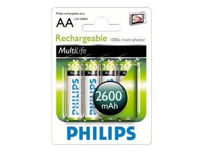 Philips Multilife R6B4B260 - Batteri 4 x AA-type - NiMH - (ladbare) - 2600 mAh