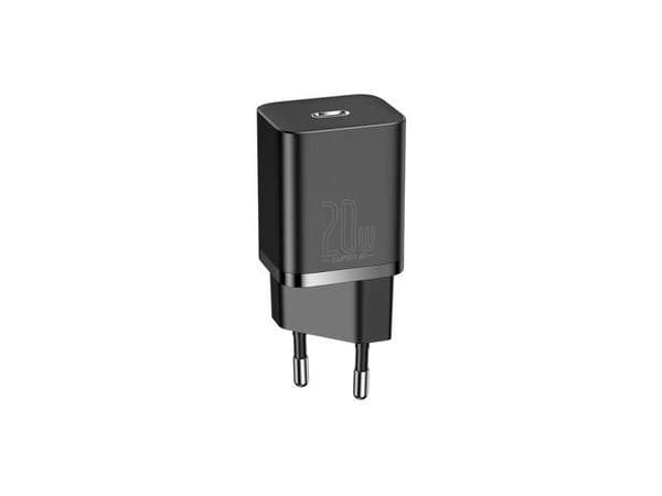 Baseus - Strømadapter - 20 watt - 3 A - PD 3.0 (USB-C) - på kabel: Lightning - svart