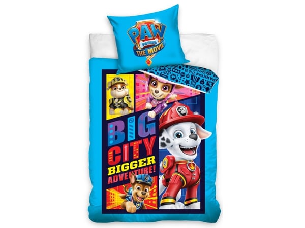 Paw Patrol The Movie ''Big City'' Sengetøj 140 x 200 cm, 100 procent bomuld