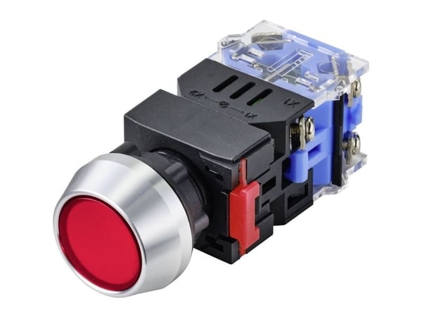 Conrad LAS0-L-11/R/12V Trykknapp 250 V 5 A 1 x Av/på IP40 momentant 1 stk, 250 V, 5 A