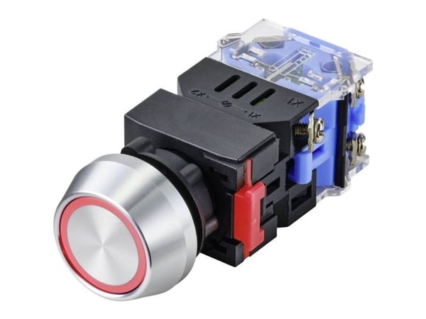 Conrad LAS0-L-11EB/R/12V Trykknapp 250 V 5 A 1 x Av/An IP40 momentant 1 stk, 250 V, 5 A