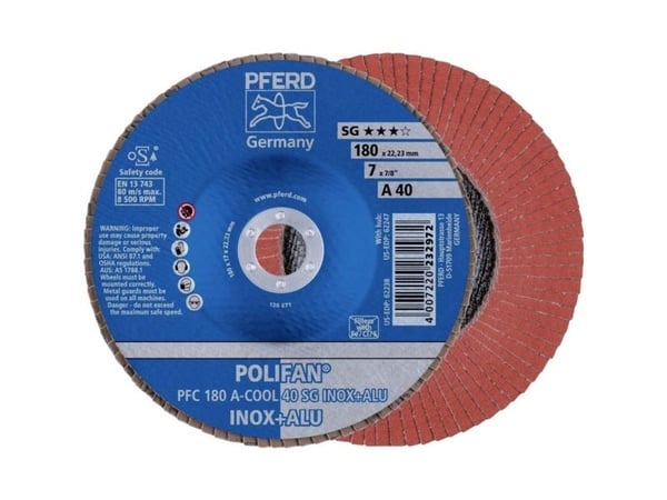 PFERD 67754185, Klaffskive, Aluminium, Rustfritt stål, Ikke-jernholdig metall, 18 cm, Alle merker, Nedtrykket senter, 2,22 cm