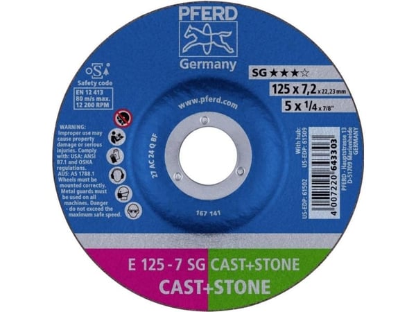 PFERD Grinding wheels SG CAST+STONE, 10 stykker