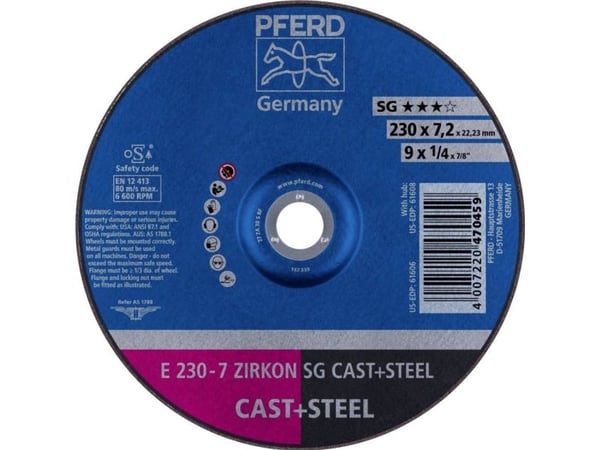 PFERD Grinding wheels ZIRKON SG CAST+STEEL, 10 stykker