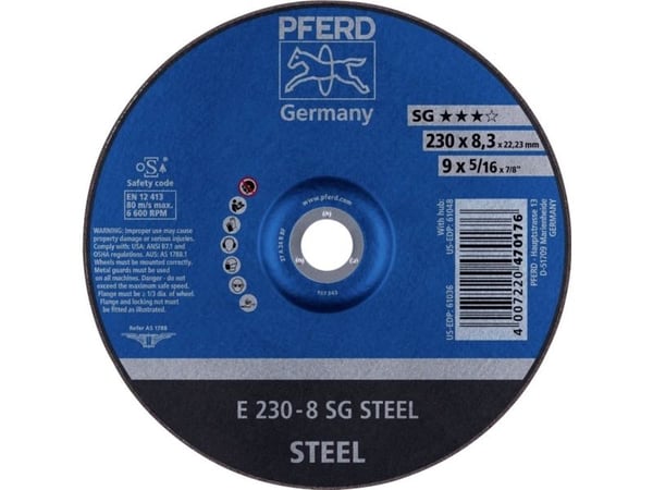 PFERD Grinding wheels SG STEEL, 10 kpl