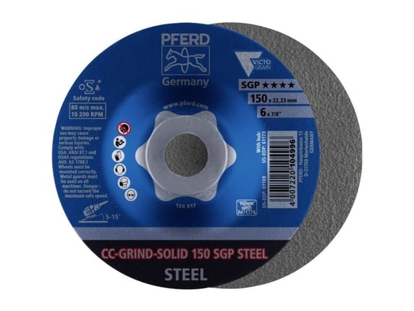 PFERD CC-GRIND grinding discs SOLID SGP STEEL, 15 cm, 10 kpl