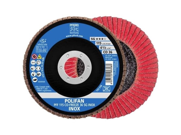 PFERD 67611536, Lamellskive, Nedsenket senter, Rustfritt stål, Alle merker, 2,22 cm, 11,5 cm