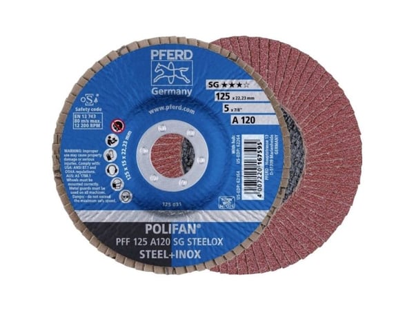 PFERD 67649125, Lamellskive, Nedsenket senter, Rustfritt stål, Stål, Alle merker, 2,22 cm, 12,5 cm