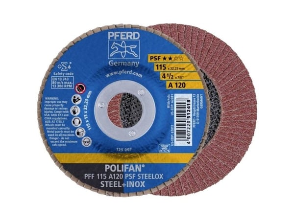 PFERD 67649115, Lamellskive, Nedsenket senter, Rustfritt stål, Stål, Alle merker, 2,22 cm, 11,5 cm