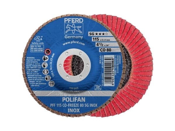 PFERD 67611580, Lamellskive, Nedsenket senter, Rustfritt stål, Alle merker, 2,22 cm, 11,5 cm