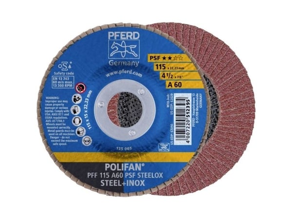 PFERD 67646115, Lamellskive, Nedsenket senter, Rustfritt stål, Stål, Alle merker, 2,22 cm, 11,5 cm
