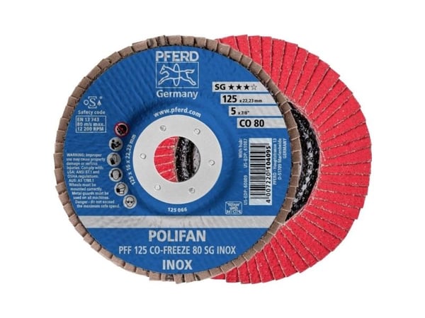 PFERD 67612580, Lamellskive, Nedsenket senter, Rustfritt stål, Alle merker, 2,22 cm, 12,5 cm