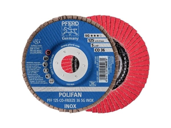 PFERD 67612536, Lamellskive, Nedsenket senter, Rustfritt stål, Alle merker, 2,22 cm, 12,5 cm