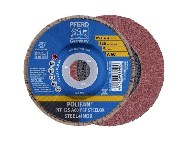 PFERD 67646125, Lamellskive, Nedsenket senter, Rustfritt stål, Stål, Alle merker, 2,22 cm, 12,5 cm