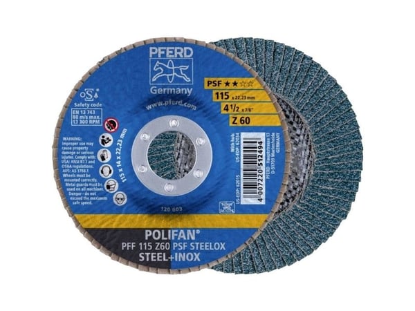 PFERD 67666115, Lamellskive, Nedsenket senter, Rustfritt stål, Stål, Alle merker, 2,22 cm, 11,5 cm