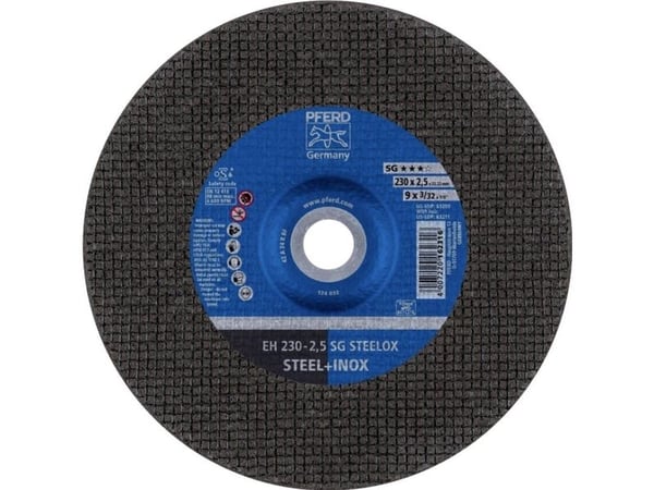 PFERD EH 230-2,5 SG STEELOX, Stål, Rustfritt stål, PFERD, 23 cm, 6600 o/min, 25 stk