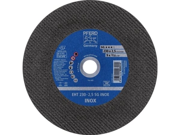 PFERD 61328423, Kappeskive, Flat senter, Rustfritt stål, Alle merker, 2,22 cm, 23 cm