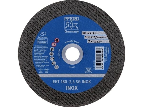 PFERD 61326423, Kappeskive, Flat senter, Rustfritt stål, Alle merker, 2,22 cm, 18 cm