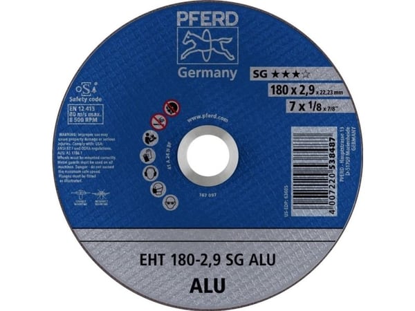 PFERD 61326323, Kutteskive, Aluminium, Ikke-jernholdig metall, 18 cm, Alle merker, Flatt senter, 2,22 cm