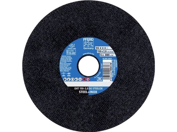 PFERD 61342400, Kappeskive, Flat senter, Rustfritt stål, Stål, Alle merker, 2,22 cm, 15 cm