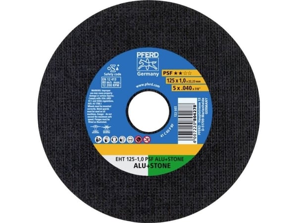 PFERD 61819010, 12,5 cm, 2,22 cm, 1 mm, 12200 RPM, 25 stykker