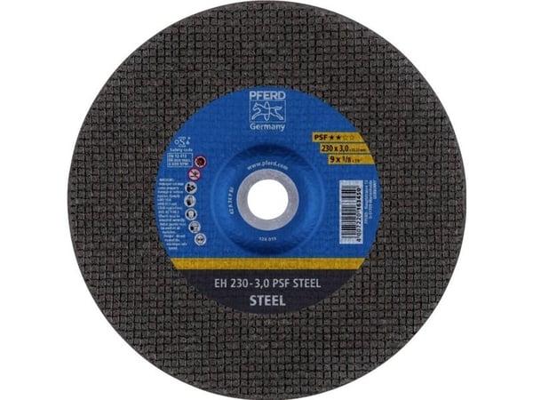 PFERD 61724222, Kutteskive, Stål, 23 cm, Alle merker, Flatt senter, 2,22 cm