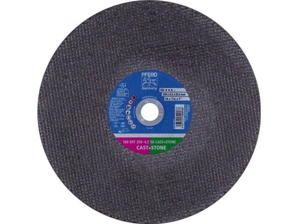 PFERD 100 EHT 350-4,5 SG STØP+STEIN/25,4, Støpejern, PFERD, 2,54 cm, 35 cm, 5500 o/min, 10 stk.