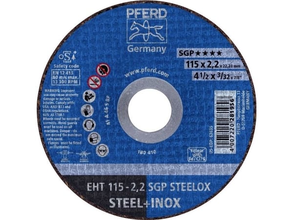 PFERD EHT 115-2,2 SGP STEELOX, Stål, Rustfritt stål, PFERD, 2,22 cm, 11,5 cm, 13300 rpm, 25 stk