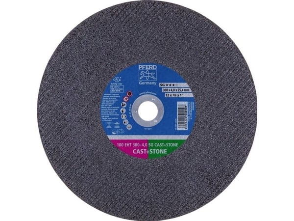 PFERD 100 EHT 300-4,0 SG CAST+STONE/25,4, valurauta, PFERD, 2,54 cm, 30 cm, 6400 RPM, 20 kpl