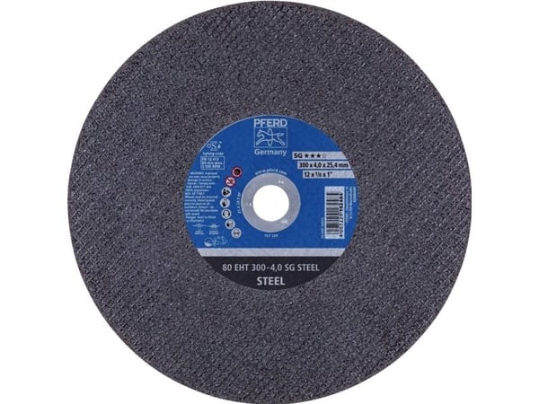 PFERD 4007220162484, Metallkuttende skive, Metall, 5100 RPM, Sort, Blå, 30 cm, 4 mm