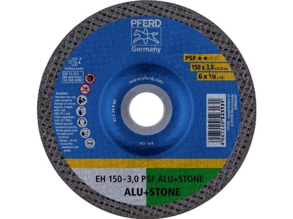 PFERD 61823326, Kutteskive, Aluminium, Støpejern, Betong, Ikke-jernholdig metall, Stein, Flis, 15 cm, Alle merker, Flatt senter, 2,22 cm