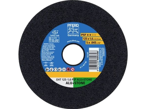 PFERD 61819021, Kutteskive, Aluminium, 12,5 cm, Alle merker, Flatt senter, 2,22 cm