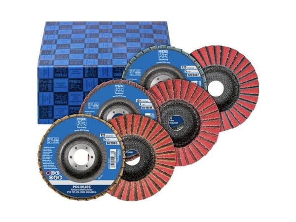 PFERD POLIVLIES flap discs set PVZ, 12,5 cm, 1 stykker