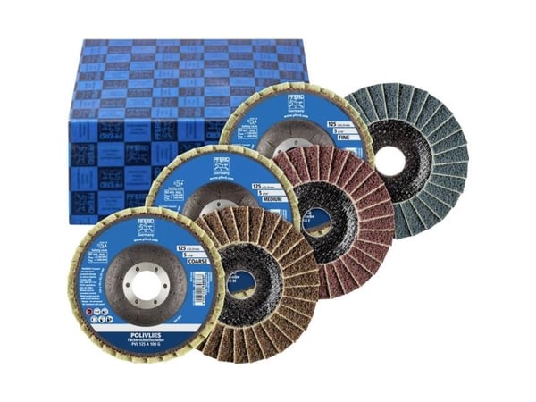 PFERD POLIVLIES flap disc set PVL, 12,5 cm, 1 stykker