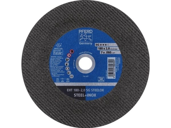 PFERD 69901412, Kappeskive, Flat senter, Rustfritt stål, Stål, Alle merker, 2,22 cm, 18 cm