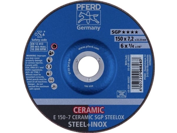 PFERD Grinding wheels CERAMIC SGP STEELOX, 10 styck