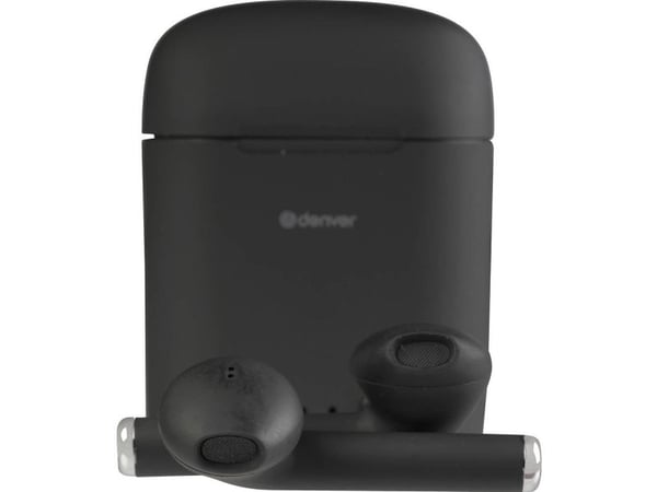DENVER TWE-46 - True wireless-hodetelefoner med mikrofon - ørepropp - Bluetooth - svart