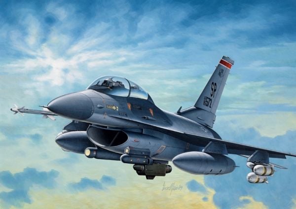 Italeri F-16 C/D Night Falcon, Flymodell med fastvinge, Monteringssett, 1:72, F-16 C/D, Alle kjønn, Plast