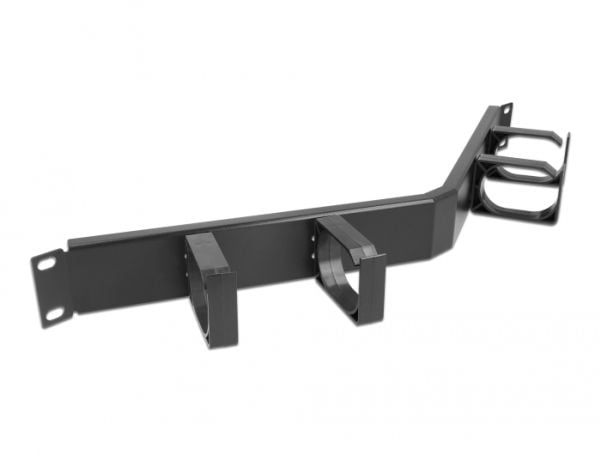 Delock - Rackpanel för kabelhantering - svart - 1U - 19"