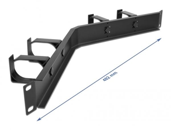 Delock - Rackpanel för kabelhantering - svart - 1U - 19"