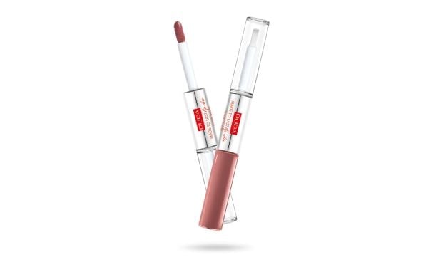 Pupa Made To Last Lip Duo Liquid Lip Colour & Topcoat Waterproof Long Lasting - 011 Natural Brown, 2x4ml