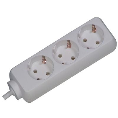 Bachmann SELLY, 1,5 m, Muovi, Valkoinen, Muovi, 3 AC-pistorasia(a), 3600 W