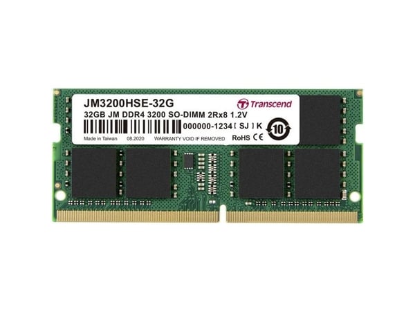 Transcend JetRAM - DDR4 - modul - 32 GB - SO DIMM 260-pin - 3200 MHz / PC4-25600 - CL22 - 1.2 V - ikke-bufret - ikke-ECC